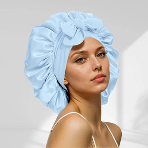 Venyra Nocta – Bonnet en soie Bleu Boréal