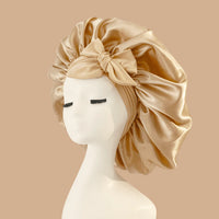 Venyra Nocta – Bonnet Champagne en soie cheveux, soin protecteur nocturne