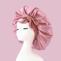 Venyra Nocta – Bonnet Rose en soie cheveux, soin protecteur nocturne