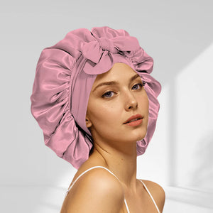 Venyra Nocta – Bonnet Rose en soie cheveux, soin protecteur nocturne