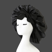 Venyra Nocta – Bonnet Noir en soie cheveux, soin protecteur nocturne