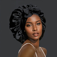 Venyra Nocta – Bonnet Noir en soie cheveux, soin protecteur nocturne