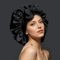 Venyra Nocta – Bonnet Noir en soie cheveux, soin protecteur nocturne